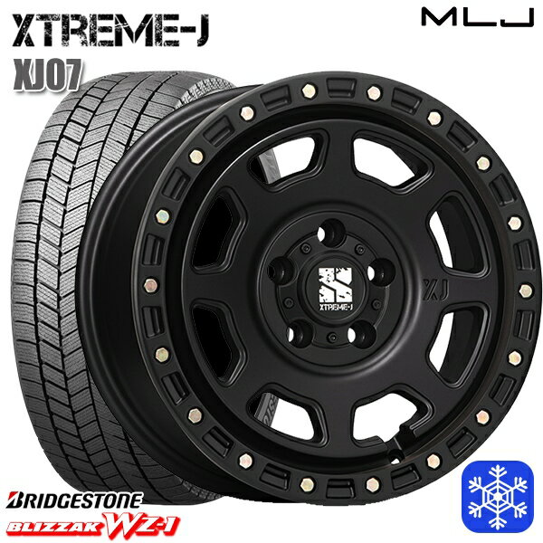 スタッドレスタイヤホイール4本セット 205/55R16 アクセラ リーフ 2025年製 ブリヂストン ブリザック WZ1 MLJ エクストリームJ XJ07 サテンブラック 16インチ 7.0J 5H114.3