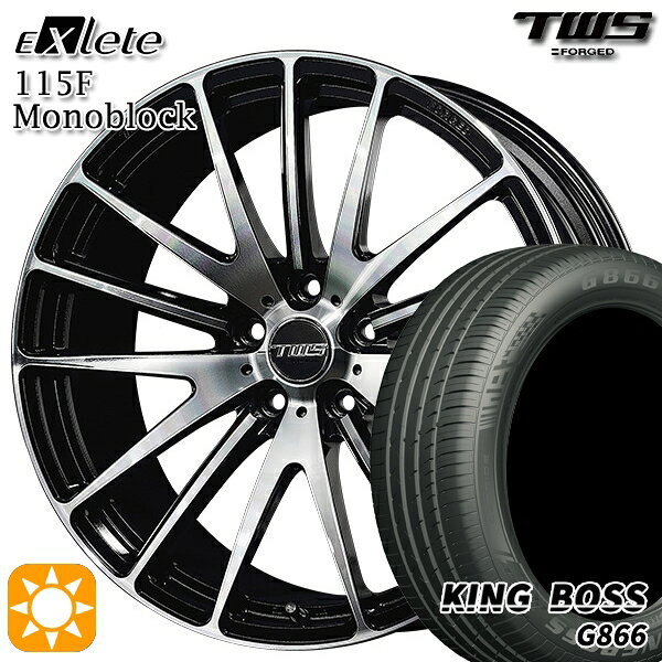【取付対象】BMW F45/F46 225/45R18 95W XL キングボス G866 TWS EXlete 115F モノブロック カットフィニッシュ 18インチ 7.5J 5H112 サマータイヤホイールセット