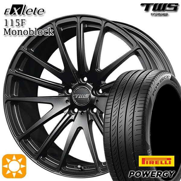 【取付対象】ベンツ Aクラス/CLA 225/45R18 95W XL ピレリ パワジー TWS EXlete 115F モノブロック フラットブラック 18インチ 7.5J 5H112 サマータイヤホイールセット