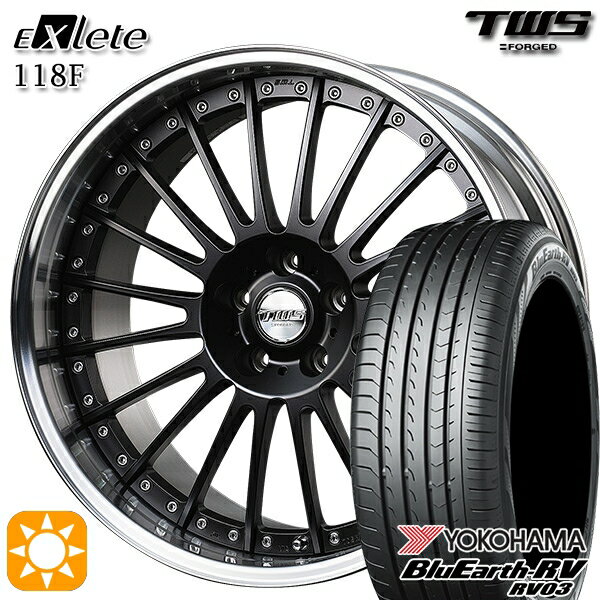 【取付対象】アウディ A6/A7(F2) 245/45R19 102W XL ヨコハマ ブルーアース RV03 TWS EXlete 118F フラットブラック 19インチ 8.0J 5H112 サマータイヤホイールセット