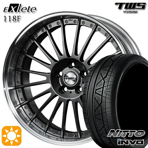 【取付対象】ベンツ Eクラス/CLS F) 245/35R20 95W XL R) 275/30R20 97W XL ニットー インヴォ INVO TWS EXlete 118F フラットハイパーガンメタ 20インチ 8.5J 9.5J 5H112 サマータイヤホイールセット