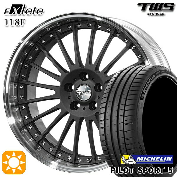 ベンツ Cクラス F) 225/40R19 93Y XL R) 255/35R19 96Y XL ミシュラン パイロットスポーツ5 TWS EXlete 118F フラットショットブラック 19インチ 8.0J 9.0J 5H112 サマータイヤホイールセット