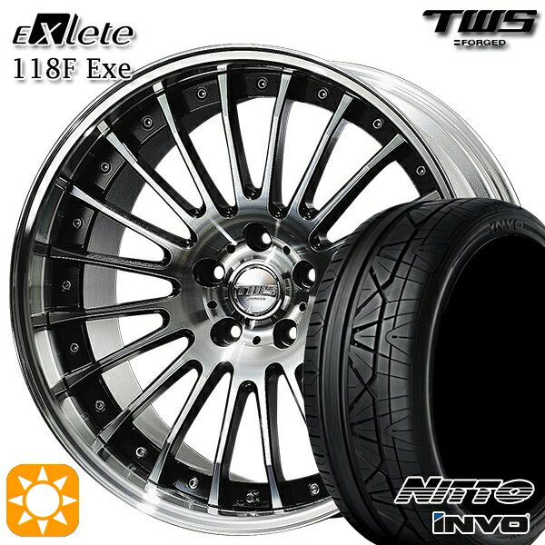 【取付対象】BMW G30 G14 F) 245/35R20 95W XL R) 275/30R20 97W XL ニットー インヴォ INVO TWS EXlete 118F Exe グロスブラックアルマイト/カットフィニッシュ 20インチ 8.5J 9.5J 5H112 サマータイヤホイールセット