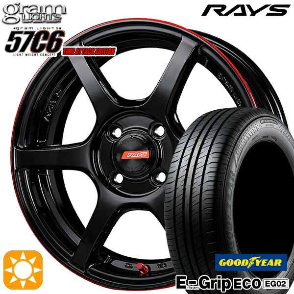 【取付対象】165/50R16 75V グッドイヤー エフィシェントグリップ EG02 RAYS レイズ グラムライツ 57C6 TIME ATTACK EDITION BLJ 16インチ 5.5J 4H100 サマータイヤホイールセット