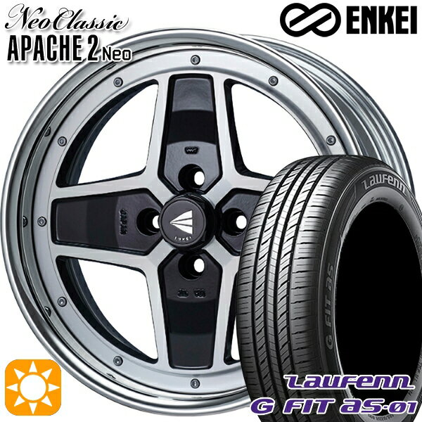 【取付対象】マツダ2 ノート 195/55R16 87V ラウフェン G FIT as-01 LH42 ENKEI ネオクラシック アパッチ2 ネオ [Hi Disk] マシニングブラック 16インチ 6.0J 4H100 サマータイヤホイールセット