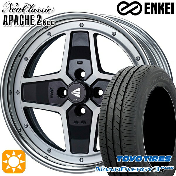 【取付対象】195/45R16 80W トーヨー ナノエナジー3プラス ENKEI ネオクラシック アパッチ2 ネオ [Hi Disk] マシニングブラック 16インチ 6.0J 4H100 サマータイヤホイールセット