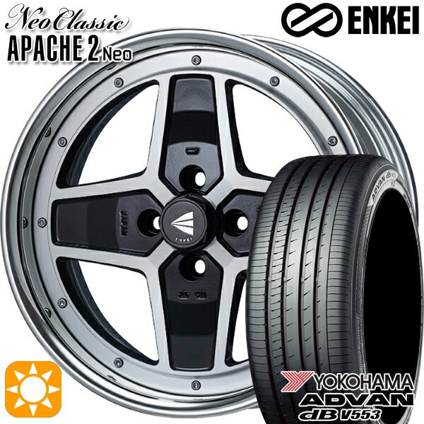 【取付対象】マツダ2 ノート 205/45R17 88W XL ヨコハマ アドバンデシベル V553 ENKEI ネオクラシック アパッチ2 ネオ [Hi Disk] マシニングブラック 17インチ 7.0J 4H100 サマータイヤホイールセット