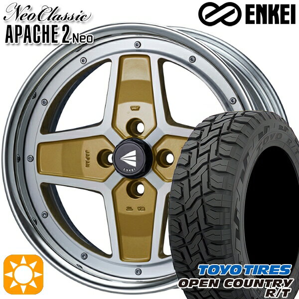 【取付対象】アクア クロスビー 175/60R16 82Q トーヨー オープンカントリー R/T ENKEI ネオクラシック アパッチ2 ネオ [Hi Disk] マシニングゴールド 16インチ 6.0J 4H100 サマータイヤホイールセット