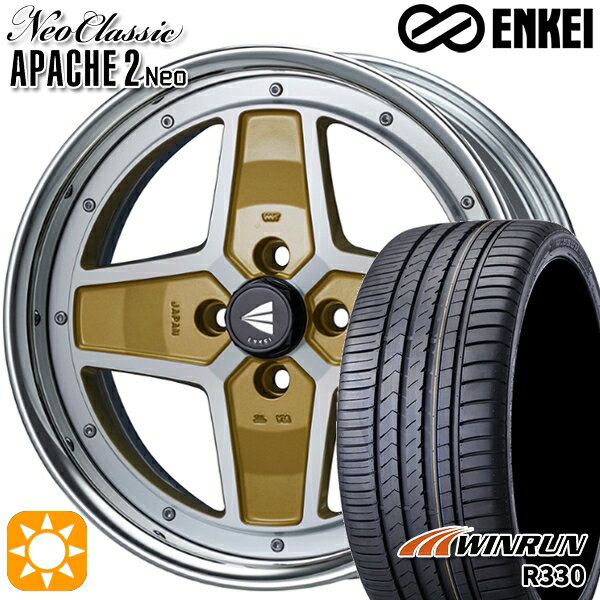 【取付対象】N-BOX 165/50R16 77V XL ウィンラン R330 ENKEI ネオクラシック アパッチ2 ネオ [Hi Disk] マシニングゴールド 16インチ 5.5J 4H100 サマータイヤホイールセット
