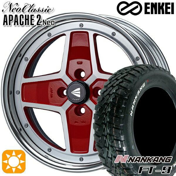 【取付対象】ライズ ロッキー 215/70R16 100T ナンカン FT-9 ENKEI ネオクラシック アパッチ2 ネオ [Hi Disk] マシニングレッド 16インチ 6.0J 4H100 サマータイヤホイールセット