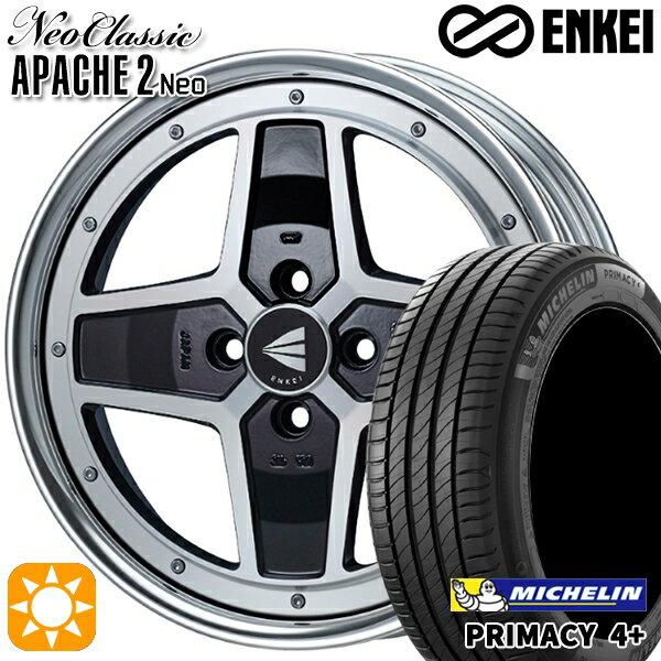 【取付対象】マツダ2 ノート 205/45R17 88W XL ミシュラン プライマシー4プラス ENKEI ネオクラシック アパッチ2 ネオ [Lo Disk] マシニングブラック 17インチ 7.0J 4H100 サマータイヤホイールセット