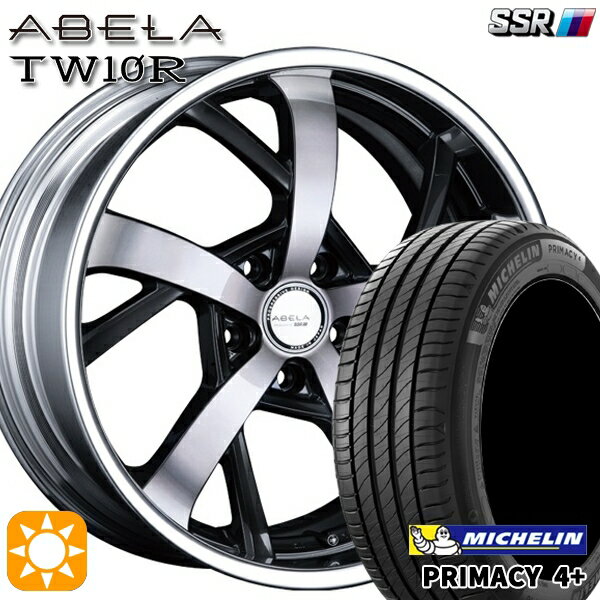 【取付対象】225/45R19 96W XL ミシュラン プライマシー4プラス SSR アーベラ TW10R ガンメタポリッシュ/ブラッククリア 19インチ 7.5J 5H114.3 サマータイヤホイールセット
