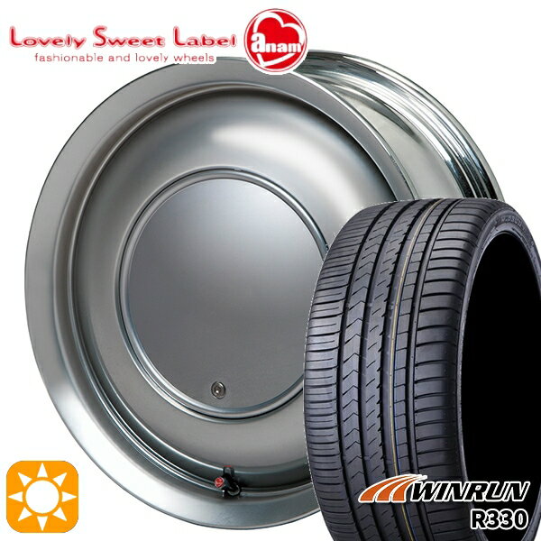 【取付対象】165/55R14 72H ウィンラン R330 ハートボイス ラブリースイートレーベル アナム スパークメタル 14インチ 5.0J 4H100 サマータイヤホイールセット