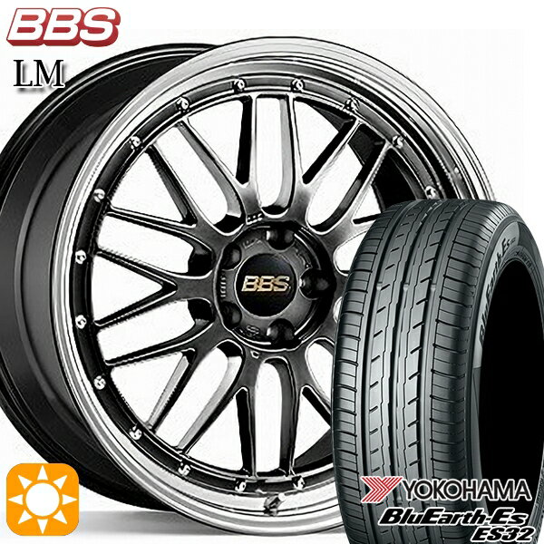 【取付対象】セレナ 215/40R18 85W ヨコハマ ブルーアース ES32 BBS LM DB-BKBD 18インチ 7.5J 5H114.3 サマータイヤホイールセット