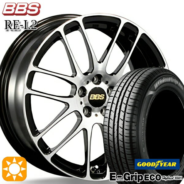 【取付対象】エスティマ ヤリスクロス 215/60R16 95H グッドイヤー エフィシェントグリップ エコ EG01 BBS RE-L2 ブラックダイヤカット (BKD) 16インチ 7.0J 5H114.3 サマータイヤホイールセット
