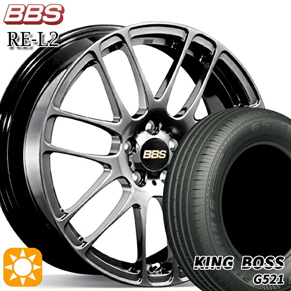 【取付対象】205/60R16 92V キングボス G521 BBS RE-L2 ダイヤモンドブラック（DB） 16インチ 7.0J 5H114.3 サマータイヤホイールセット
