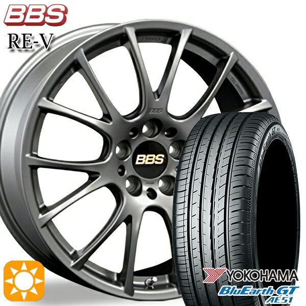 【取付対象】セレナ 215/40R18 89W XL ヨコハマ ブルーアースGT AE51 BBS RE-V マットグレイ（MGR） 18インチ 7.5J 5H114.3 サマータイヤホイールセット