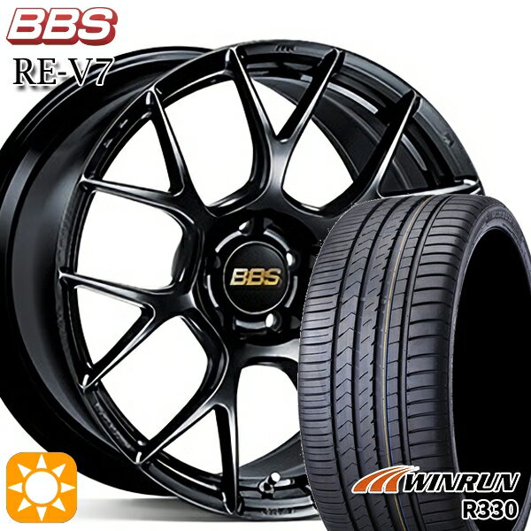 【取付対象】235/40R19 96W XL ウィンラン R330 BBS RE-V7 ブラック（BK） 19インチ 8.5J 5H114.3 サマータイヤホイールセット