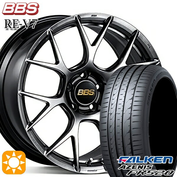 【取付対象】225/35R19 88Y XL ファルケン アゼニス FK520 BBS RE-V7 ダイヤモンドブラック（DB） 19インチ 7.5J 5H114.3 サマータイヤホイールセット