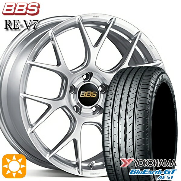 【取付対象】アクセラ アテンザ 215/45R18 93W XL ヨコハマ ブルーアースGT AE51 BBS RE-V7 ダイヤモンドシルバー（DS） 18インチ 7.5J 5H114.3 サマータイヤホイールセット