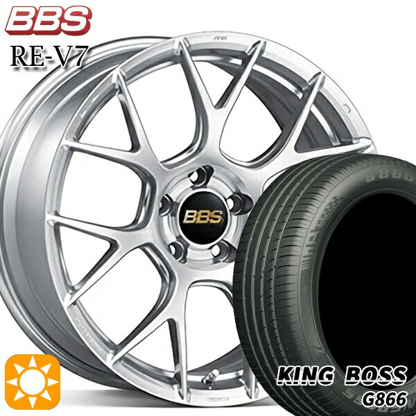 【取付対象】245/40R19 98W XL キングボス G866 BBS RE-V7 ダイヤモンドシルバー（DS） 19インチ 8.5J 5H114.3 サマータイヤホイールセット