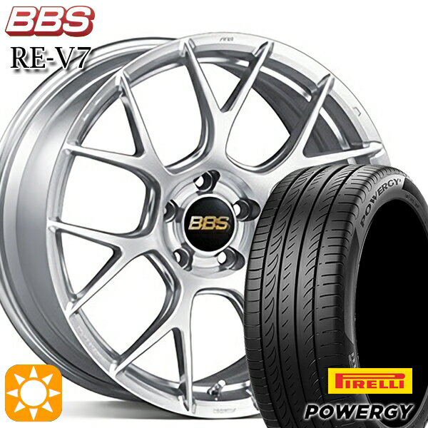 【取付対象】アクセラ アテンザ 215/45R18 93W XL ピレリ パワジー BBS RE-V7 ダイヤモンドシルバー（DS） 18インチ 7.5J 5H114.3 サマータイヤホイールセット