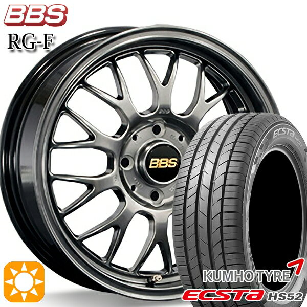 【取付対象】195/45R16 84V XL クムホ エクスタ HS52 BBS RG-F ダイヤモンドブラック（DB） 16インチ 6.5J 4H100 サマータイヤホイールセット