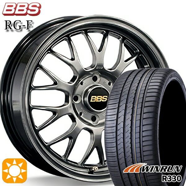 【取付対象】30/50プリウス カローラスポーツ 205/55R16 91V ウィンラン R330 BBS RG-F ダイヤモンドブラック（DB） 16インチ 6.5J 5H100 サマータイヤホイールセット