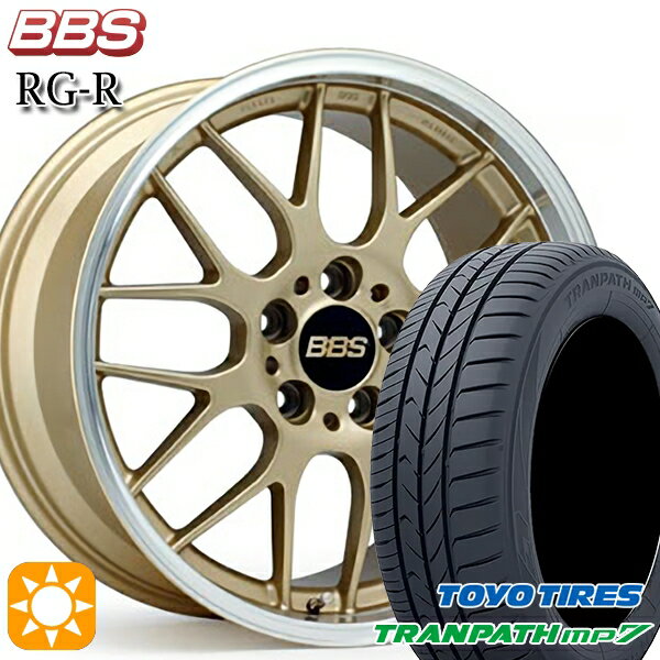 【取付対象】215/60R17 96H トーヨー トランパス mp7 BBS RG-R ゴールドダイヤカット（GLD） 17インチ 7.5J 5H114.3 サマータイヤホイールセット