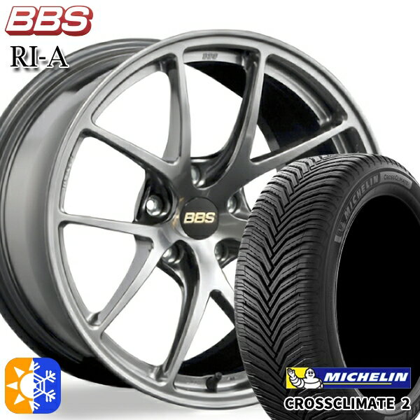 セレナ 215/40R18 89V XL ミシュラン クロスクライメート2 BBS RI-A ダイヤモンドブラック（DB） 18インチ 7.5J 5H114.3 オールシーズンタイヤホイールセット