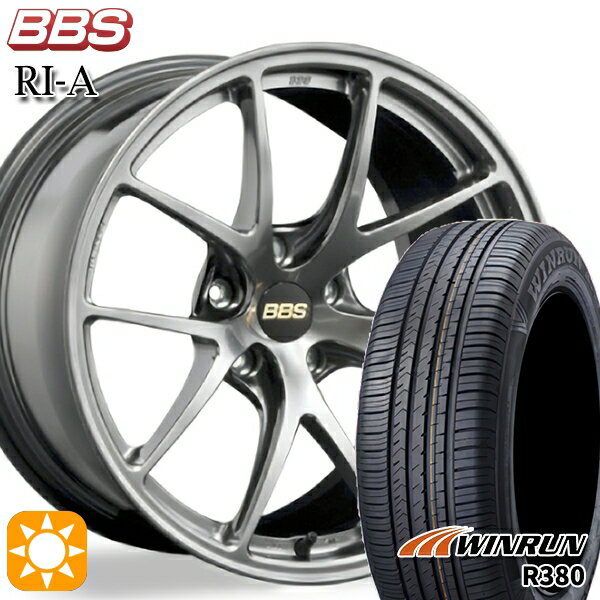 【取付対象】マツダ6 エクストレイル 225/60R18 104V XL ウィンラン R380 BBS RI-A ダイヤモンドブラック（DB） 18インチ 7.5J 5H114.3 サマータイヤホイールセット