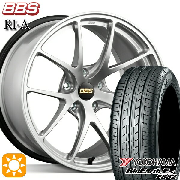 【取付対象】アウトランダー デリカD5 225/55R18 98V ヨコハマ ブルーアース ES32 BBS RI-A ダイヤモンドシルバー（DS） 18インチ 7.5J 5H114.3 サマータイヤホイールセット