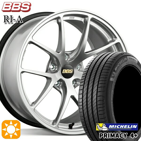 【取付対象】アウトランダー デリカD5 225/55R18 98V ミシュラン プライマシー4プラス BBS RI-A ダイヤモンドシルバー（DS） 18インチ 8.0J 5H114.3 サマータイヤホイールセット
