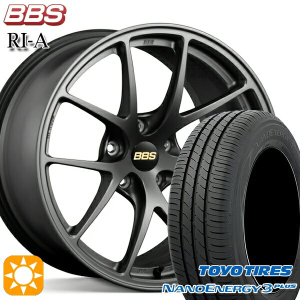 【取付対象】215/40R18 85W トーヨー ナノエナジー3プラス BBS RI-A マットグレイ（MGR） 18インチ 7.5J 5H114.3 サマータイヤホイールセット