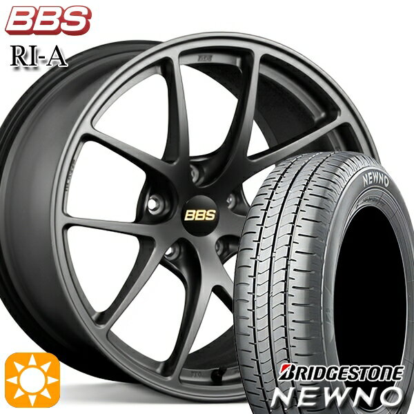 【取付対象】225/55R18 98V ブリヂストン ニューノ BBS RI-A マットグレイ（MGR） 18インチ 7.5J 5H114.3 サマータイヤホイールセット