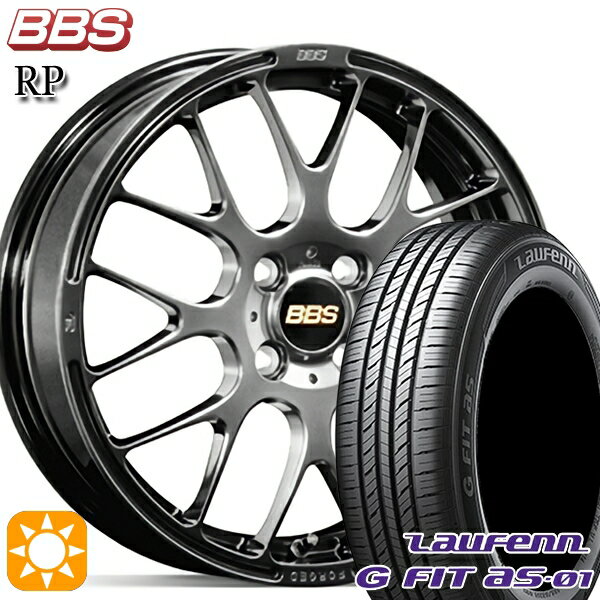 【取付対象】フィット アクア 185/60R15 84H ラウフェン G FIT as-01 LH42 BBS RP ダイヤモンドブラック（DB） 15インチ 5.5J 4H100 サマータイヤホイールセット