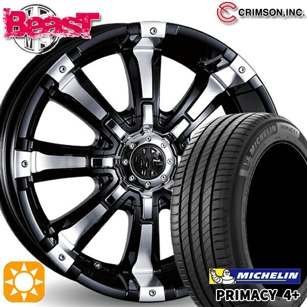 【取付対象】215/45R17 91W XL ミシュラン プライマシー4プラス クリムソン MG ビースト ブラックポリッシュ 17インチ 7.0J 10H114.3/127 サマータイヤホイールセット