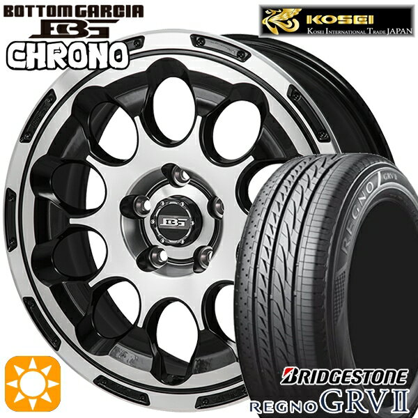 【取付対象】アイシス ノア 215/45R17 91W XL ブリヂストン レグノ GRV2 コーセイ ボトムガルシア クロノ ブラックポリッシュ 17インチ 7.0J 5H114.3 サマータイヤホイールセット