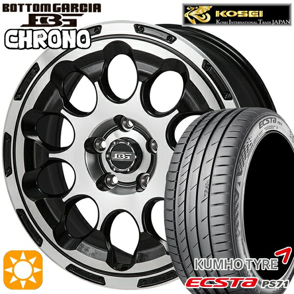 【取付対象】アイシス ノア 215/45R17 91W XL クムホ エクスタ PS71 コーセイ ボトムガルシア クロノ ブラックポリッシュ 17インチ 7.0J 5H114.3 サマータイヤホイールセット