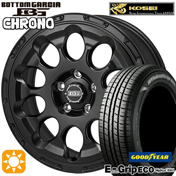 【取付対象】リーフ レヴォーグ 215/50R17 91V グッドイヤー エフィシェントグリップ エコ EG01 コーセイ ボトムガルシア クロノ セミグロスブラック 17インチ 7.0J 5H114.3 サマータイヤホイールセット