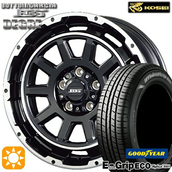 【取付対象】アイシス ノア/ヴォクシー 215/45R17 91W XL グッドイヤー エフィシェントグリップ エコ EG01 コーセイ ボトムガルシア ディグレ ブラックポリッシュ 17インチ 7.0J 5H114.3 サマータイヤホイールセット