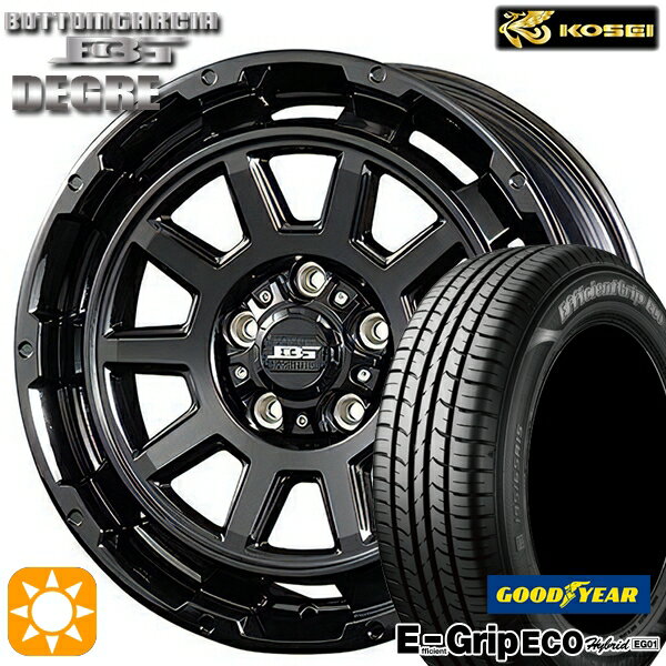 【取付対象】アイシス ノア/ヴォクシー 215/45R17 91W XL グッドイヤー エフィシェントグリップ エコ EG01 コーセイ ボトムガルシア ディグレ グロッシーブラック 17インチ 7.0J 5H114.3 サマータイヤホイールセット