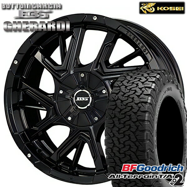 【取付対象】LT225/65R17 107/103S RBL BFグッドリッチ オールテレーン T/A KO2 コーセイ ボトムガルシア ゲラルディ グロッシーブラック 17インチ 7.0J 5H114.3 サマータイヤホイールセット