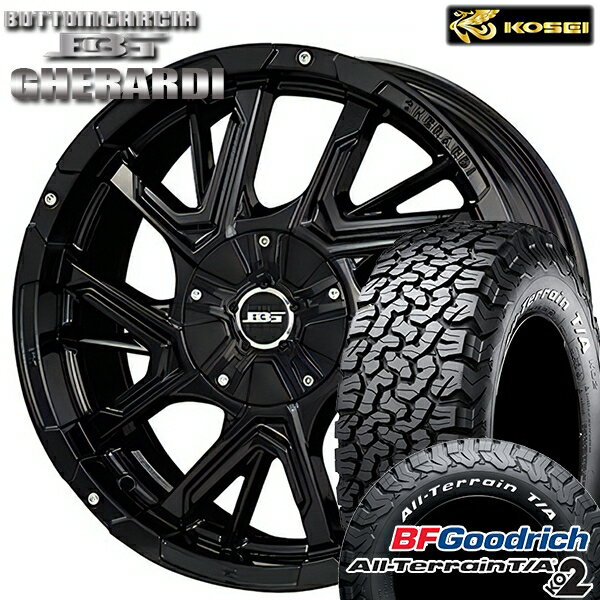 【取付対象】LT235/70R16 104/201S RWL BFグッドリッチ オールテレーン T/A KO2 コーセイ ボトムガルシア ゲラルディ グロッシーブラック 16インチ 7.0J 5H114.3 サマータイヤホイールセット