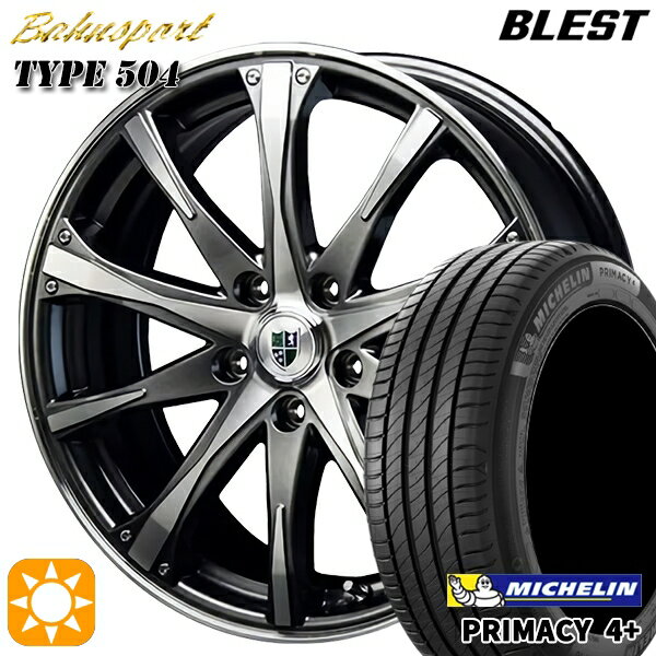 【取付対象】215/55R17 98W XL ミシュラン プライマシー4プラス BLEST バーンシュポルト タイプ504 ダークグレー 17インチ 7.0J 5H114.3 サマータイヤホイールセット