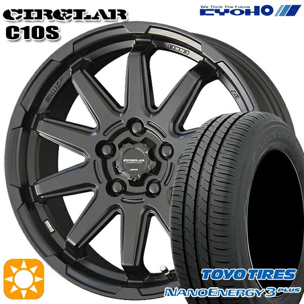 【取付対象】215/50R17 91V トーヨー ナノエナジー3プラス KYOHO サーキュラー C10S マットブラック 17インチ 7.0J 5H114.3 サマータイヤホイールセット