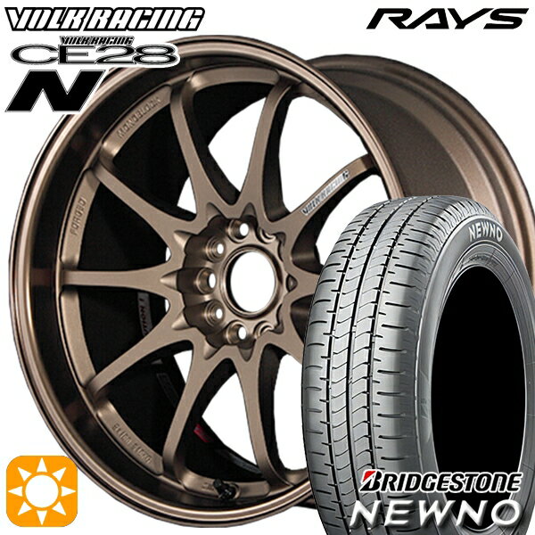 【取付対象】215/65R16 98H ブリヂストン ニューノ RAYS ボルクレーシング CE28N 10スポーク BR 16インチ 7.0J 5H114.3 サマータイヤホイールセット