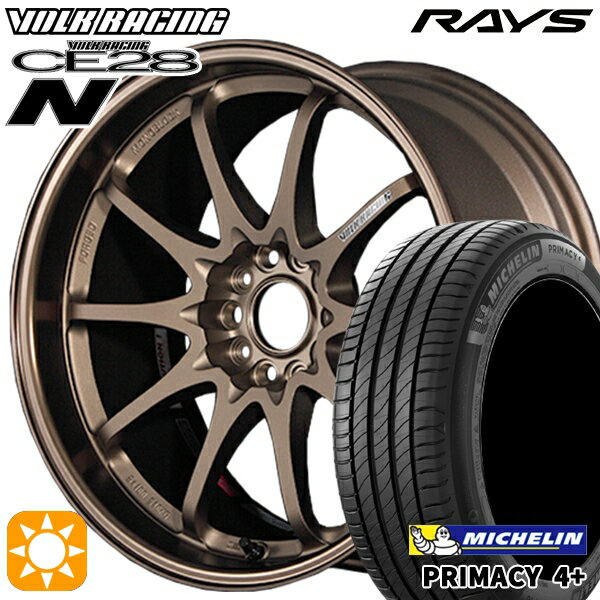 【取付対象】215/65R16 98H ミシュラン プライマシー4プラス RAYS ボルクレーシング CE28N 10スポーク BR 16インチ 7.0J 5H114.3 サマータイヤホイールセット