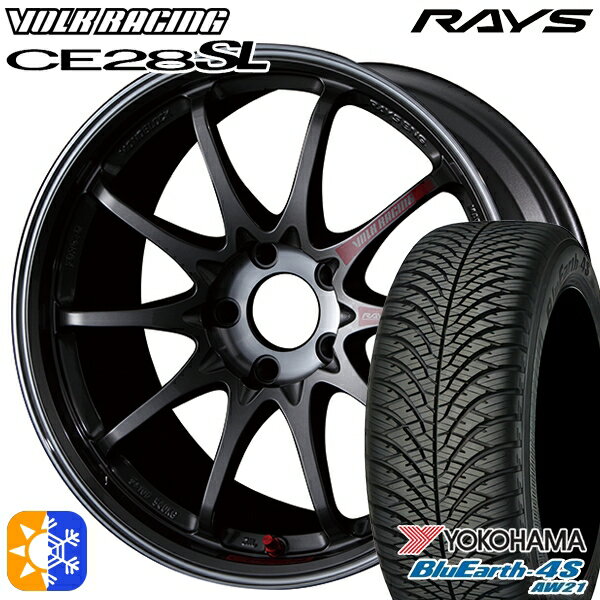 215/45R17 91W XL ヨコハマ ブルーアース 4S AW21 RAYS ボルクレーシング CE28 SL PG 17インチ 7.5J 5H114.3 オールシーズンタイヤホイールセット