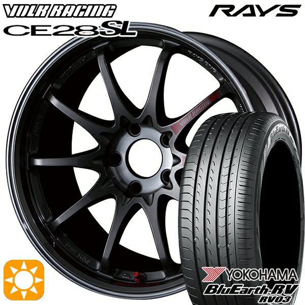 【取付対象】215/55R17 94V ヨコハマ ブルーアース RV03 RAYS ボルクレーシング CE28 SL PG 17インチ 7.5J 5H114.3 サマータイヤホイールセット